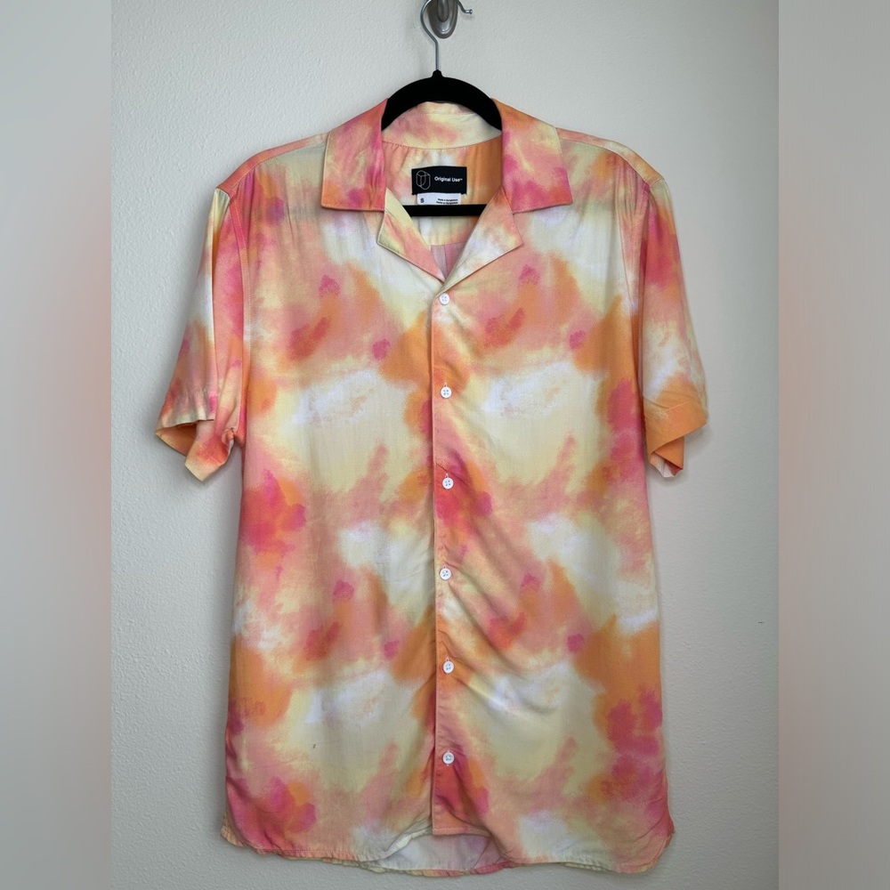 Original Use - Men’s Rayon Short Sleeve Button Shirt - Small